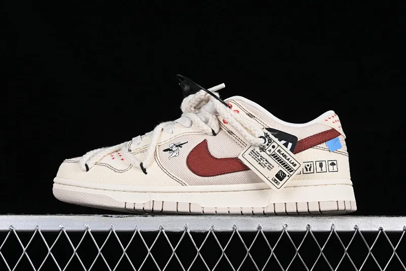 All categories Nk SB Dunk series Nk SB Dunk Low low-top sneakers Nk Dunk Low Outdoor wear high street style Sashiko embroidery Retro hemp rope deconstruction SB low-top casual sneakers DV0834-100
